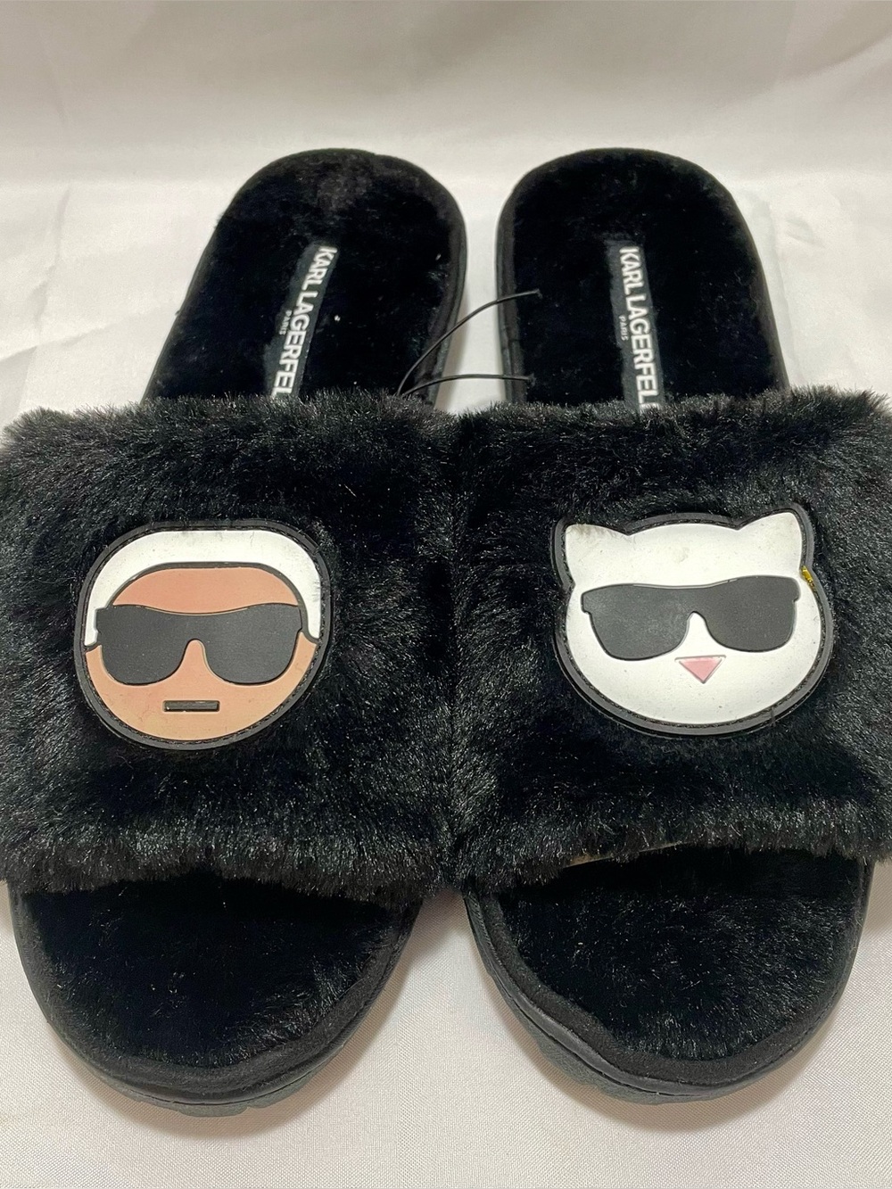 Karl Lagerfeld Paris "Joelle Choupette" Faux Fur Slippers, NWOB
